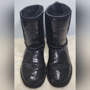 UGG Sparkling Black Sequin Boots